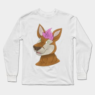 Anthro deer face Long Sleeve T-Shirt